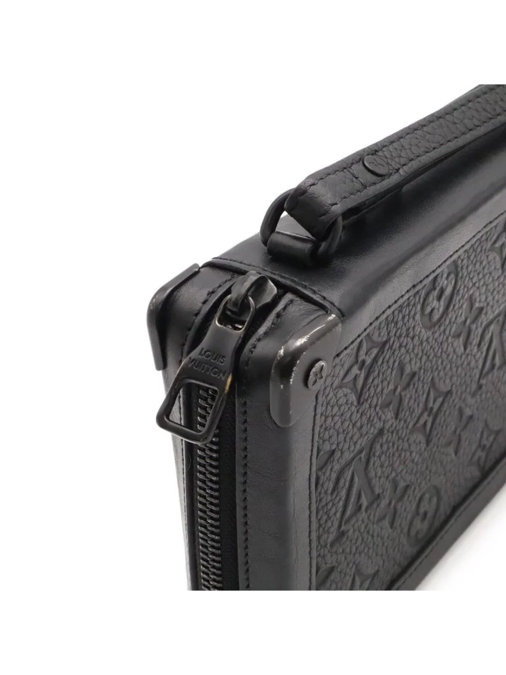 Louis Vuitton Monogram Taurillon Soft Trunk Clutch Black
